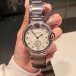 Perfect Replica Cartier Ballon Bleu White Diamond Face 36mm Watch
